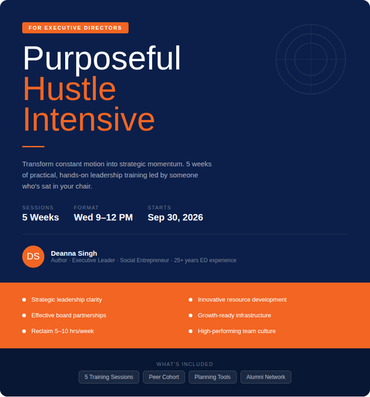 Purposeful Hustle Intensive for Executive Directors